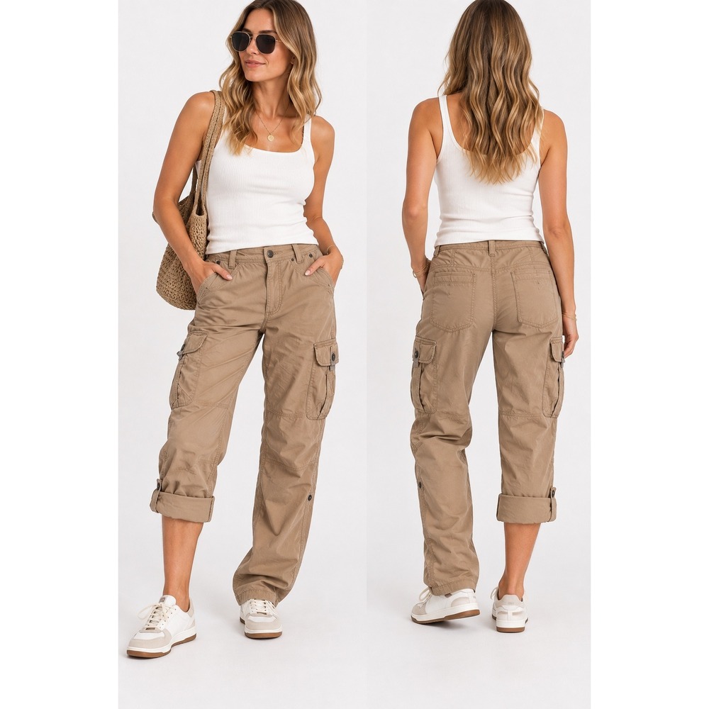 Kuhl Legendary Pants Khaki Roll Up Convertible Hiking Gorpcore Utility Womens 14